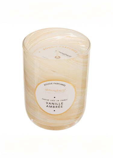 Bougie parfumée, verre effet tourbillon Beige