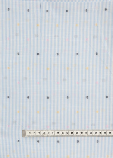 Coupon tissu rayures et pois plumetis Raye Bleu
