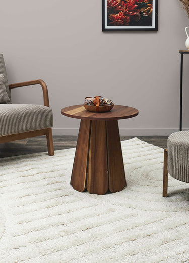 Table d'appoint en bois style ethnique Marron