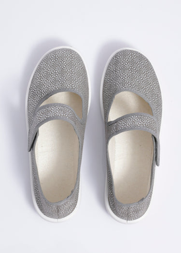 Chaussons babies à scratch largeur confort Gris