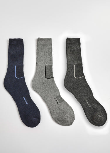 Lot de 3 Chaussettes bicolores bouclettes Gris