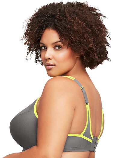 Brassière Sport anti-rebondissements Gris/Jaune