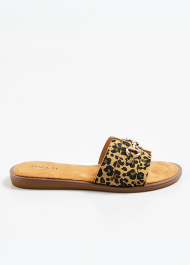 Sandales façon mules avec détail métal Leopard