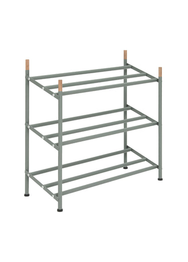 Rack à chaussures 3 niveaux en acier Vert