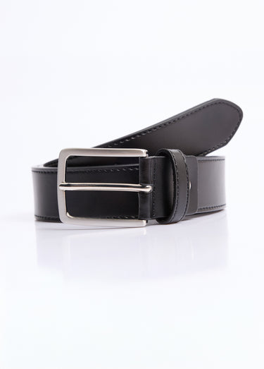 Ceinture cuir véritable, boucle métal Noir