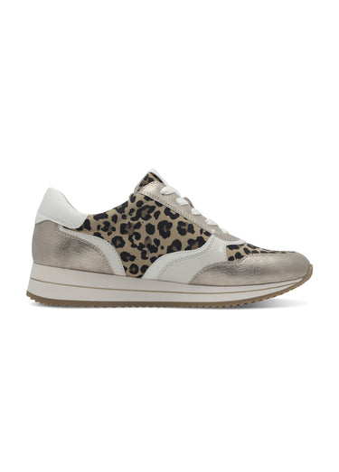 Baskets multimatières semelle compensée Leopard