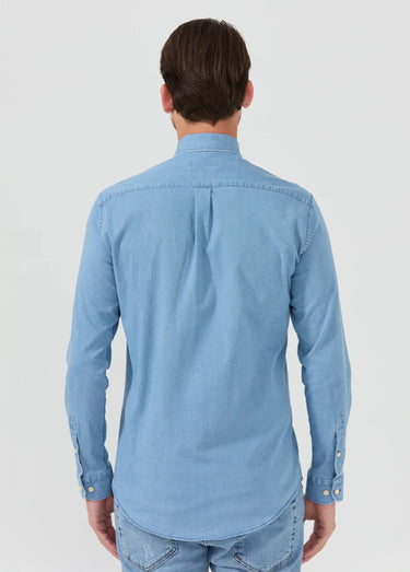 Chemise en jean chic en toile denim Bleu Tendre
