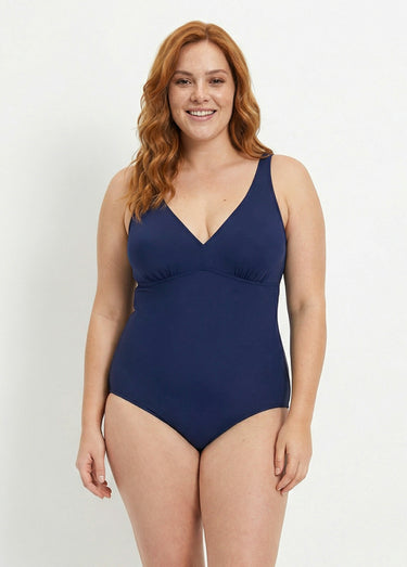 Maillot de bain 1 pièce décolleté V Marine