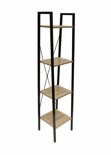 Etagère design métal foncé et bois Beige/Noir