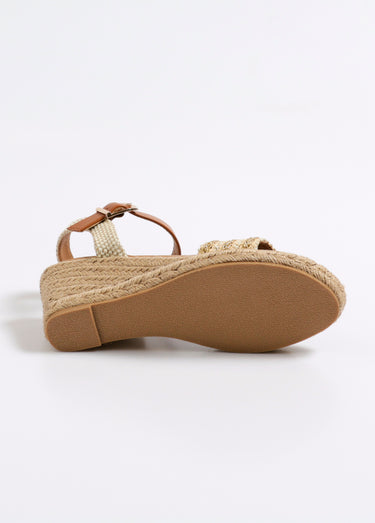 Espadrille fantaisie détails simili cuir Beige