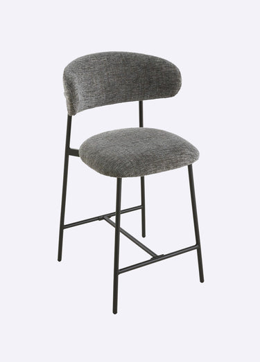 DRACO Tabourets hauts dossier tissu 1G Gris