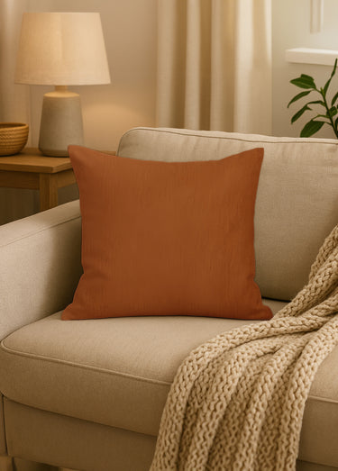 Housse de coussin unie entretien facile Ocre