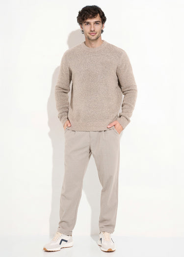 Pull col rond chaud avec de la laine Camel