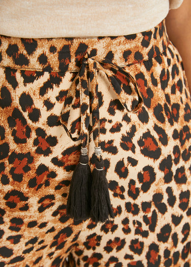 Pantalon large imprimé animalier Leopard