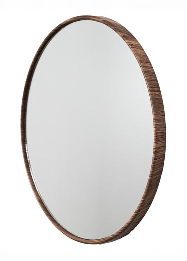 Set 3 miroirs rond contour façon bois Marron