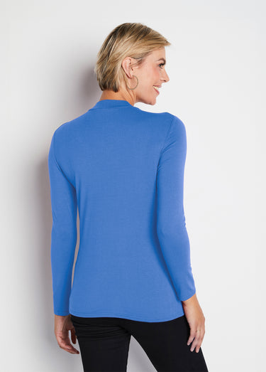 Sous-pull extensible col montant Uni Bleu