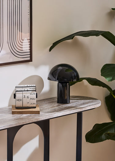 Lampe en acier forme champignon, clair1 Noir