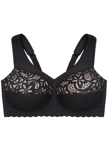Soutien-gorge MagicLift Grand Maintien Coton Sans Armatures Spécial Grandes Tailles n°1001 Noir