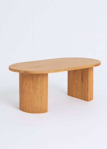 Table basse ovale avec pieds rainurés 2C Naturel