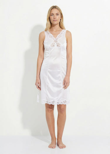 Fond de robe maille satinée 100 cm Nacre