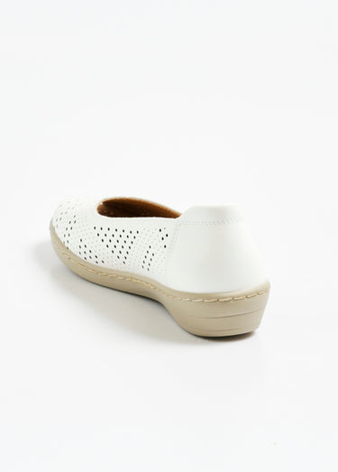 Ballerines ajourées avec bout ouvert Blanc