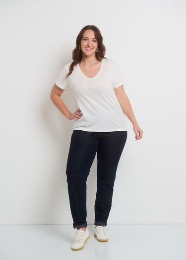 T-shirt maille pailletée manches courtes Blanc