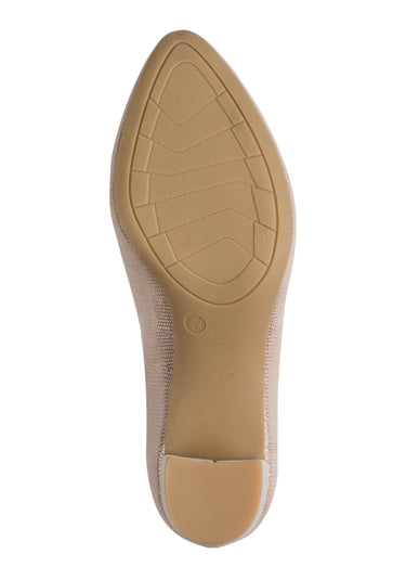 Escarpins chic bout pointu et talon haut Beige métal