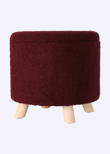 Pouf de rangement en maille bouclette Bordeaux