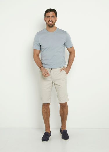 Bermuda en toile de coton extensible Sable