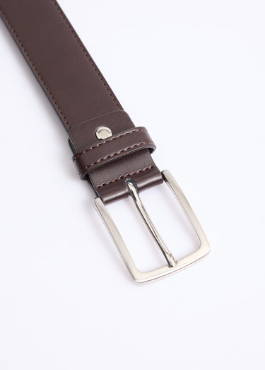Ceinture cuir véritable, boucle métal Marron