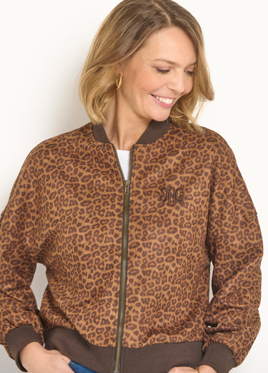Blouson zippée type teddy motif léopard Leopard