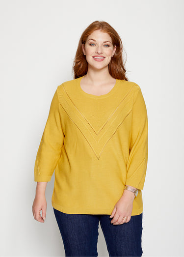 Pull uni fantaisie ajourée Miel