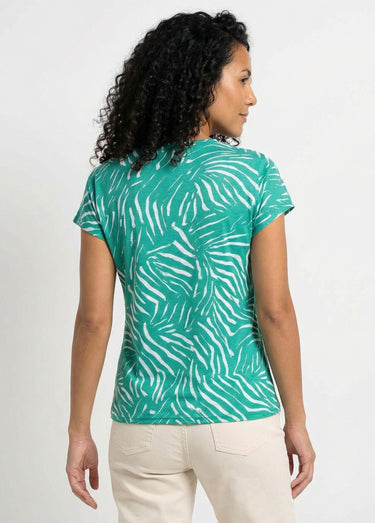T-shirt col rond manches courtes imprimé Vert