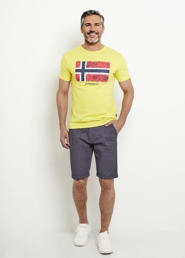 Bermuda style chino avec revers Marine