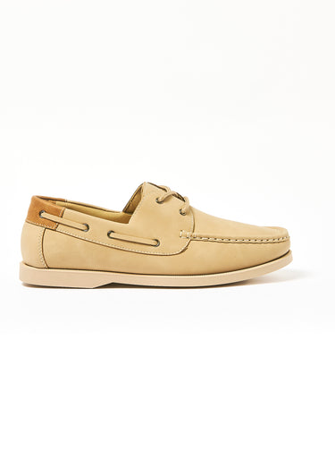 Chaussures bateau cuir Beige