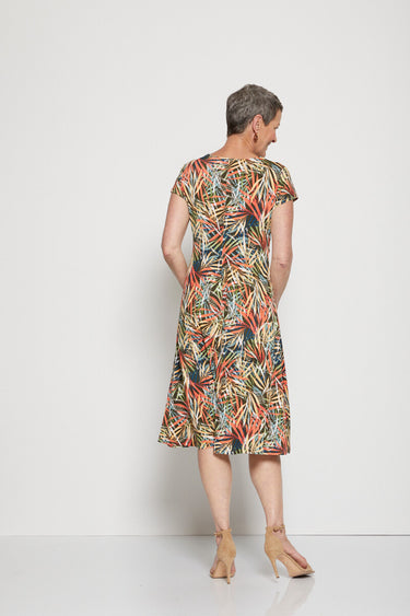 Robe courte décolleté effet cache-coeur Brique/kaki