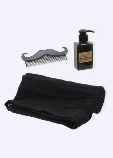 Coffret soin 3 pièces barbe et moustache Noir