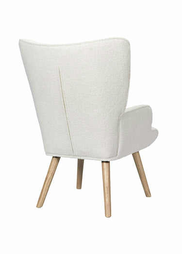 Fauteuil large maille bouclette clair Blanc