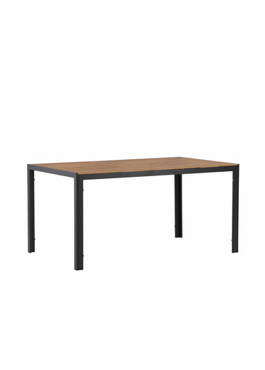 Table de jardin aluminium, dessus bois Noir / Marron
