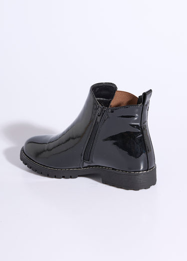 Chelsea boots vernies élastiques léopard Noir/Leopard