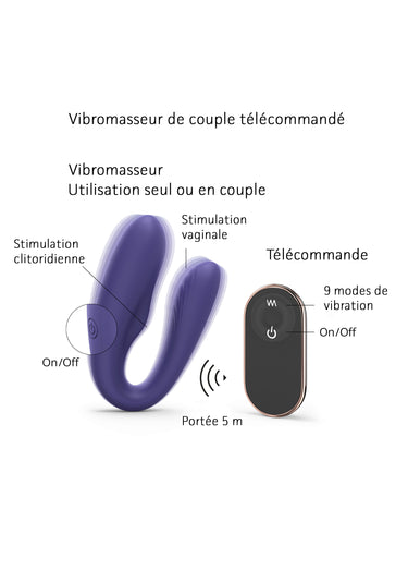 Sextoy vibrant + télécommande MATCH UP Indigo