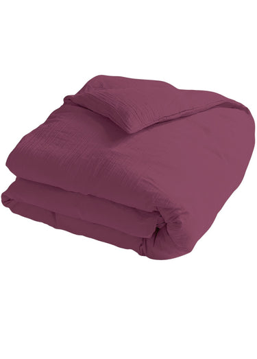 Housse de couette gaze de coton uni GAZE Figue