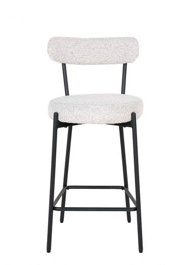 Tabouret de bar bouclette, structure métal Blanc