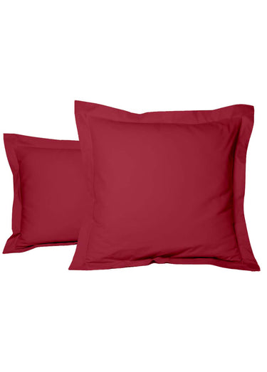 Taie d'oreiller unie percale de coton Lie De Vin