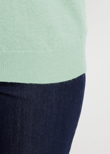 Pull chaud col montant avec laine et angora Menthe