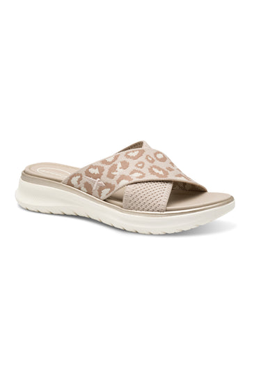 Mules léopard 2 brides semelle compensée Leopard