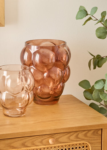 Vase tendance verre soufflé 25cm EDIA Marron