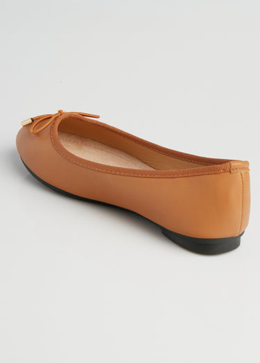Ballerines talon plat et petit noeud Camel