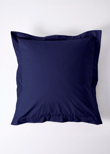 Taie d'oreiller coton unie Bleu Fonce
