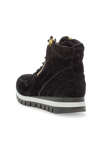 Baskets montantes cuir velours Noir